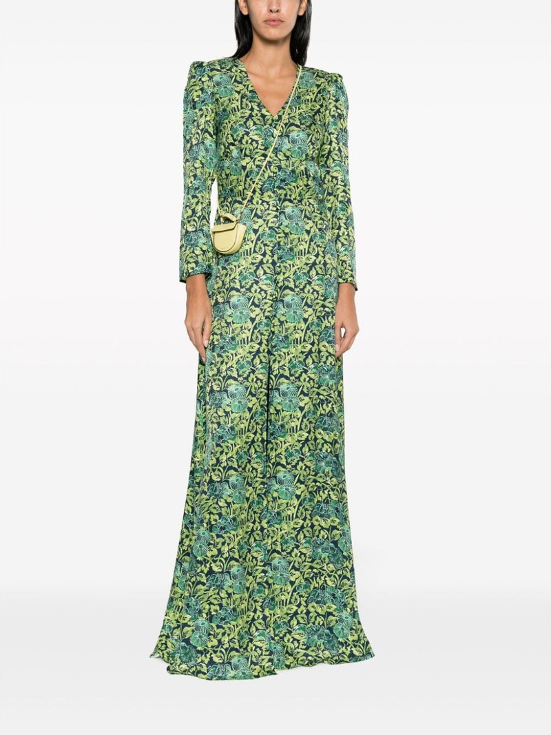 SALONI Margot V-neck silk long dress outlook