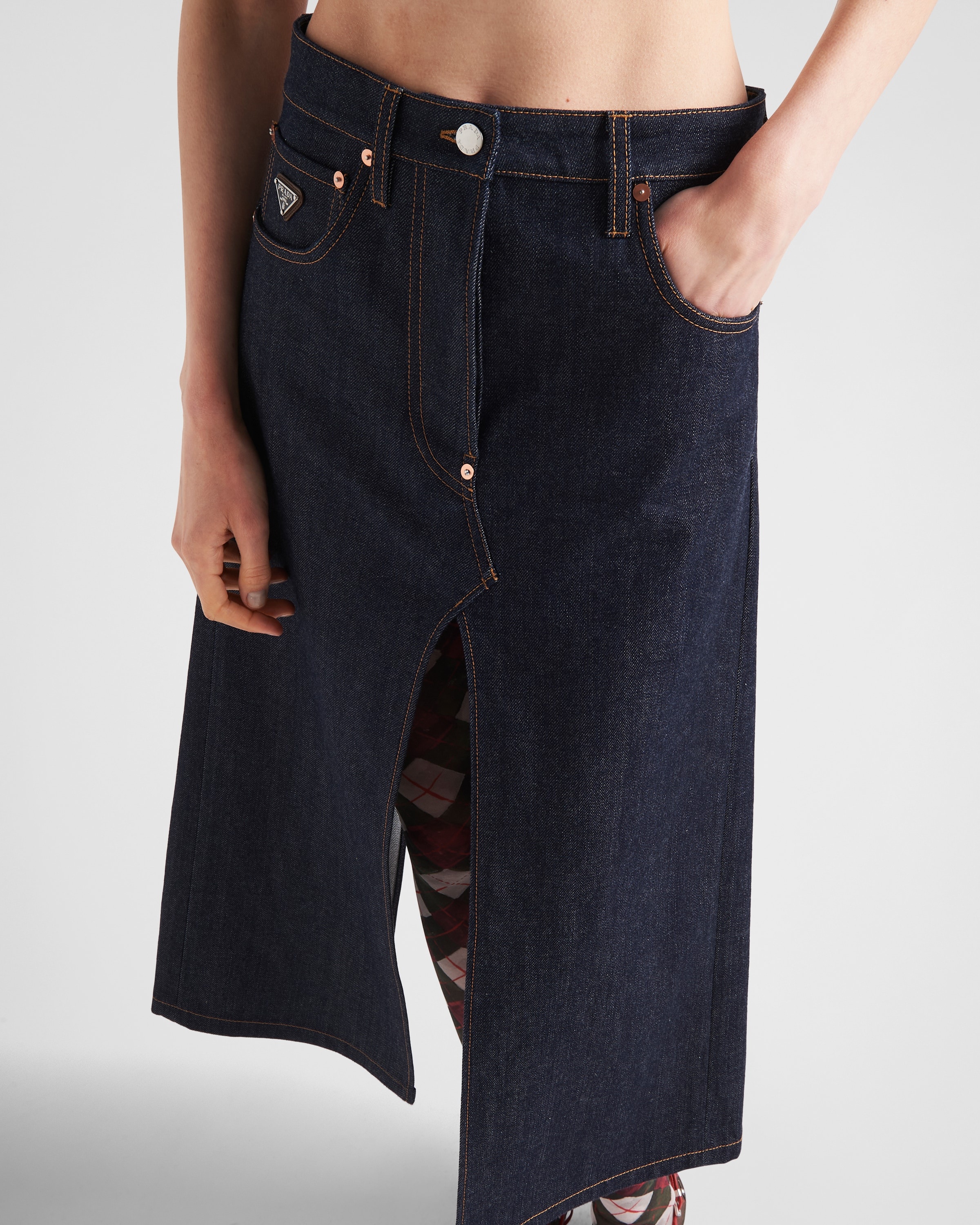 Flared skirt in selvedge denim - 3