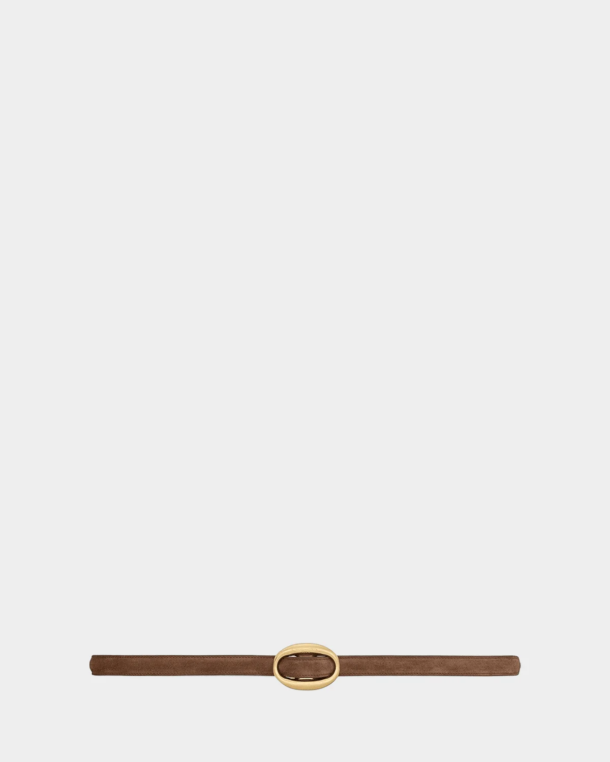 Oval Buckle Thin Suede Belt - 1