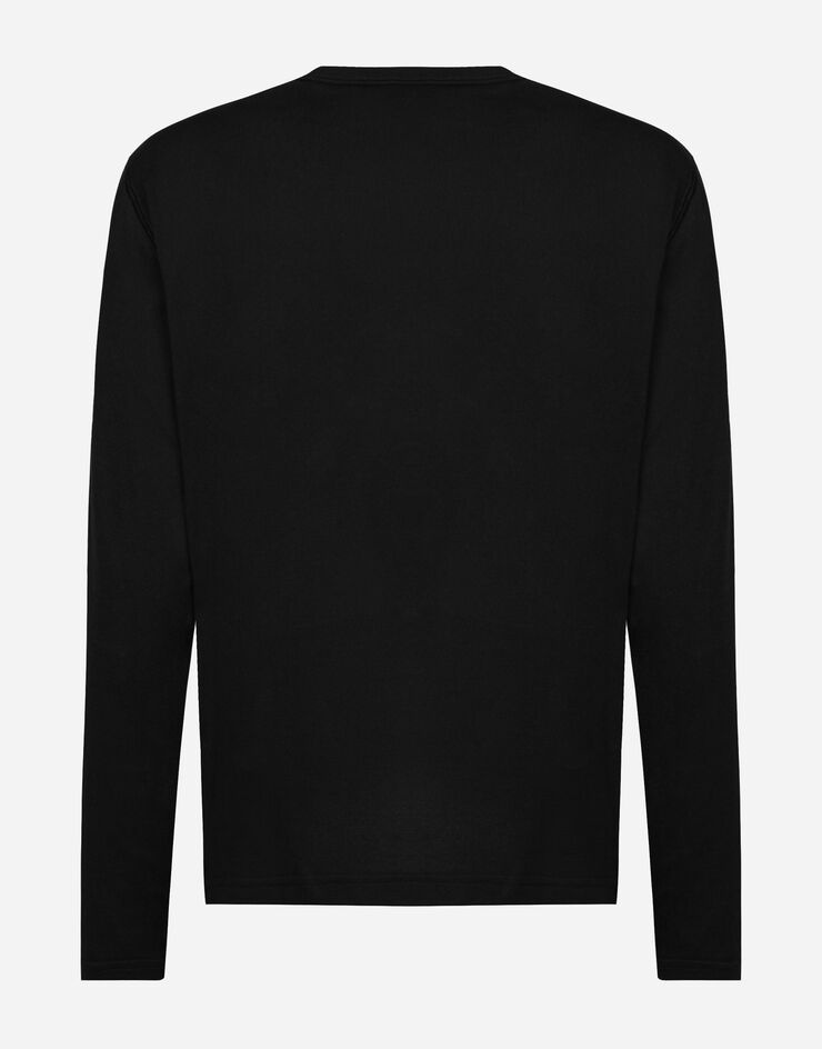 Long-sleeved T-shirt with logo tag - 2