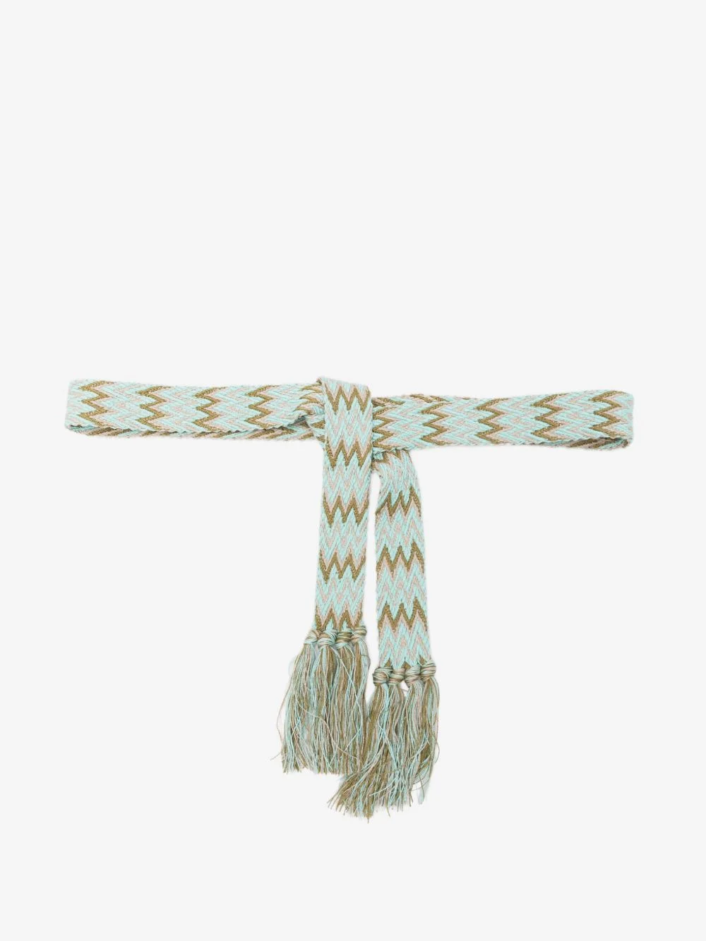 zigzag-knit tassel-detail belt - 1