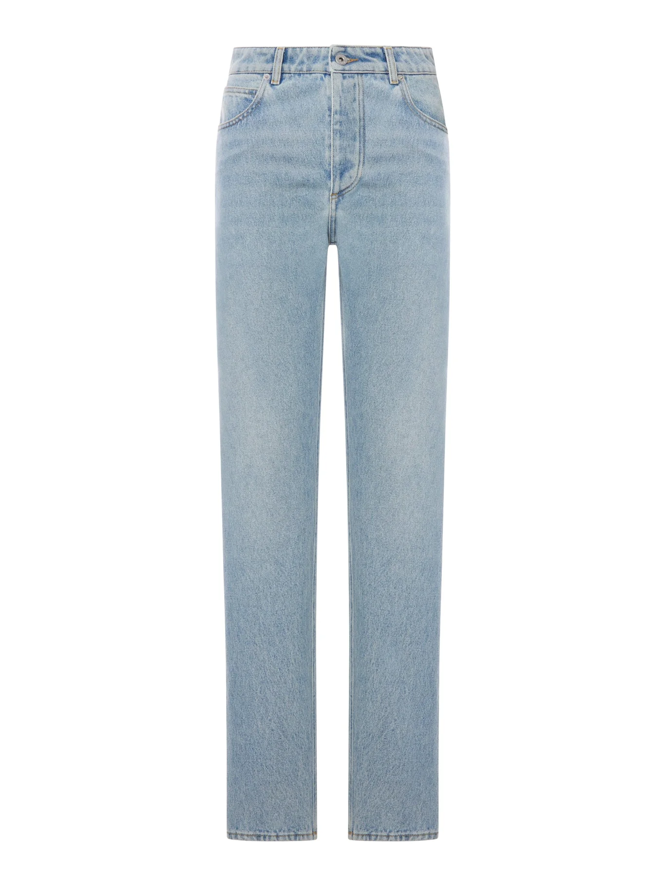 STRAIGHT LEG DENIM JEANS, LIGHT WASH - 1