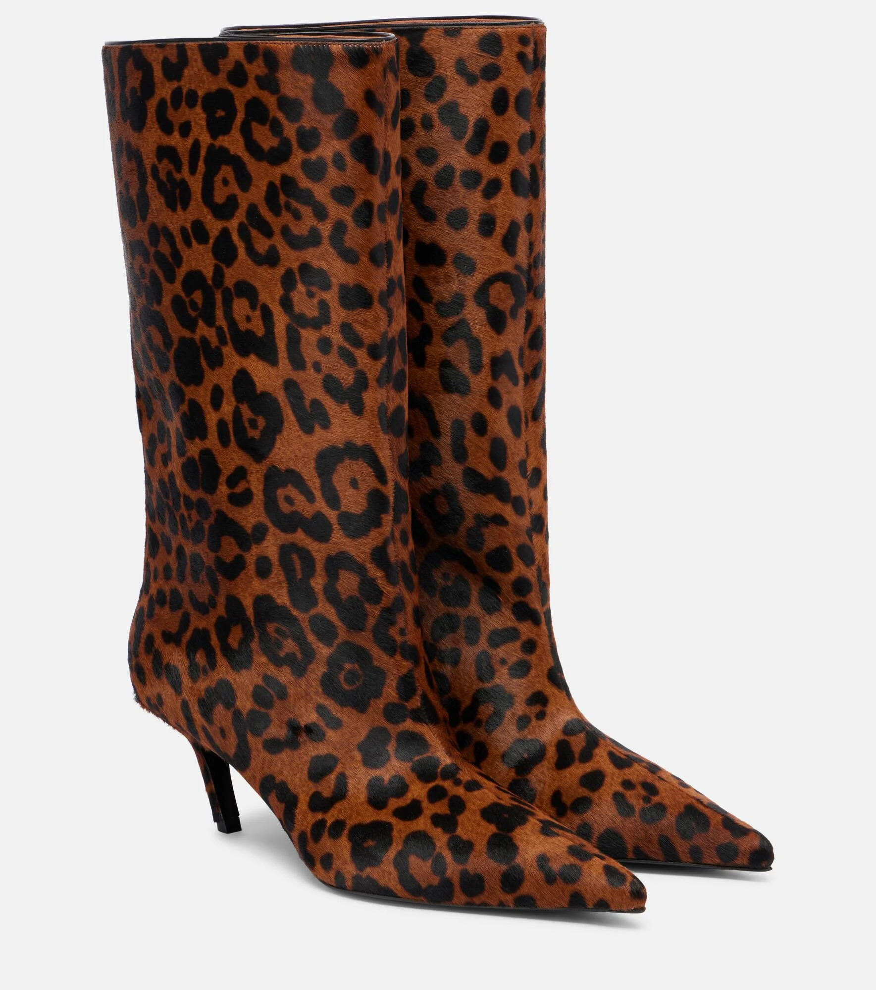 Fiona 60 leopard-print calf hair ankle boots - 1
