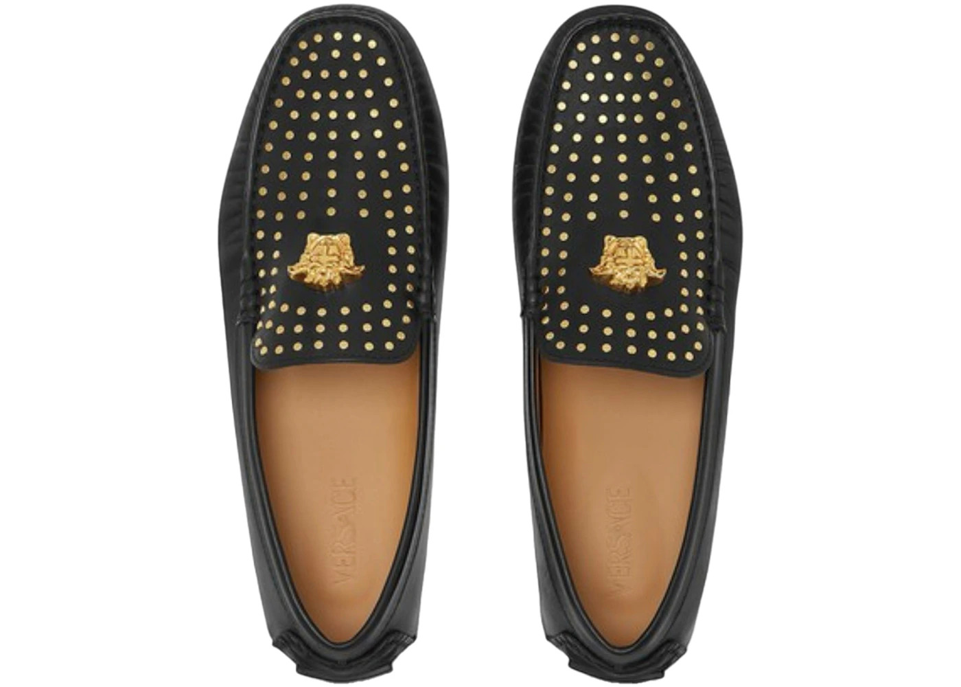 Versace La Medusa Suede Driver Loafers Black - 2