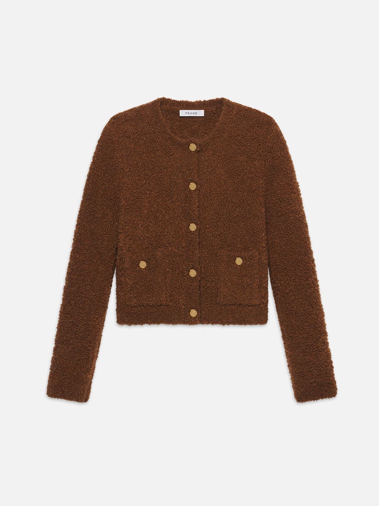 Patch Pocket Cardi in Camel - 1