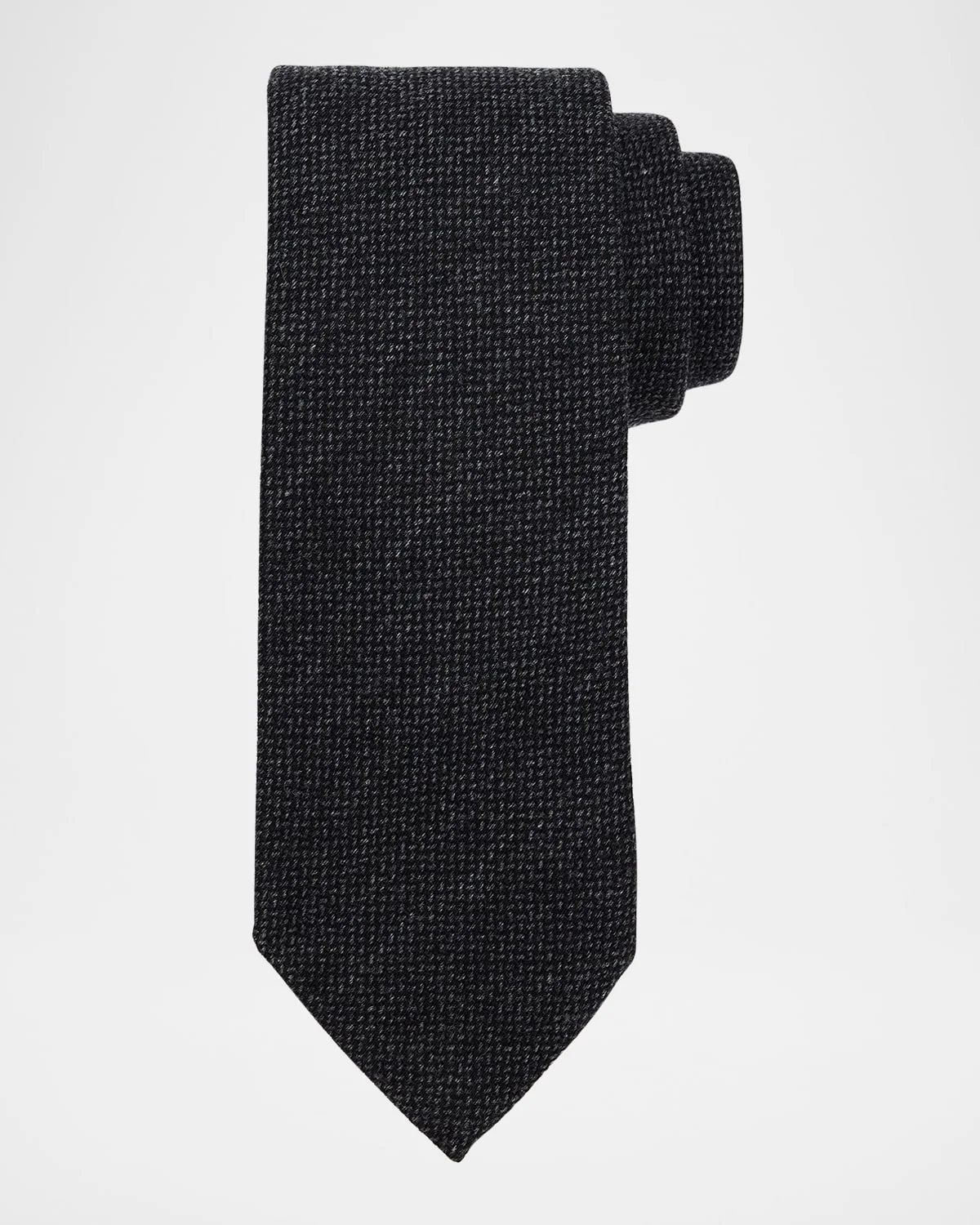 Men's Textured Wool and Silk Tie - 1