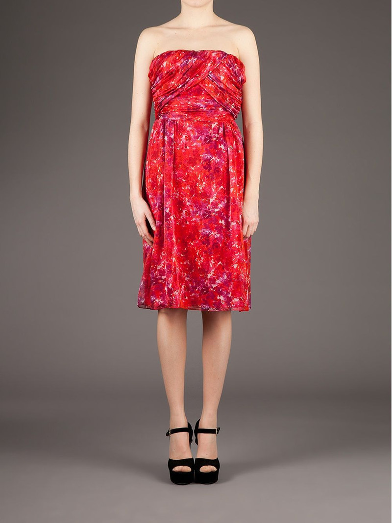 GIAMBATTISTA VALLI printed strapless dress outlook