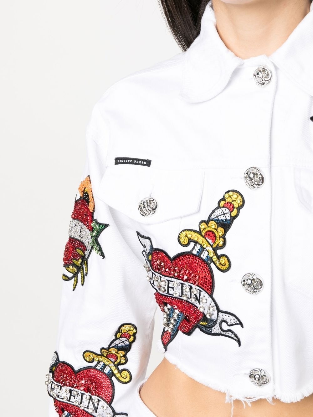 cropped Love denim jacket - 5