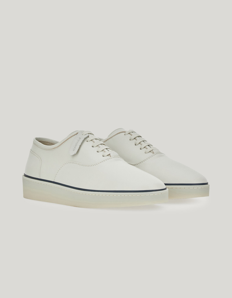LEATHER OXFORD SHOE WITH CONTRASTING CREAM PIPING 1
