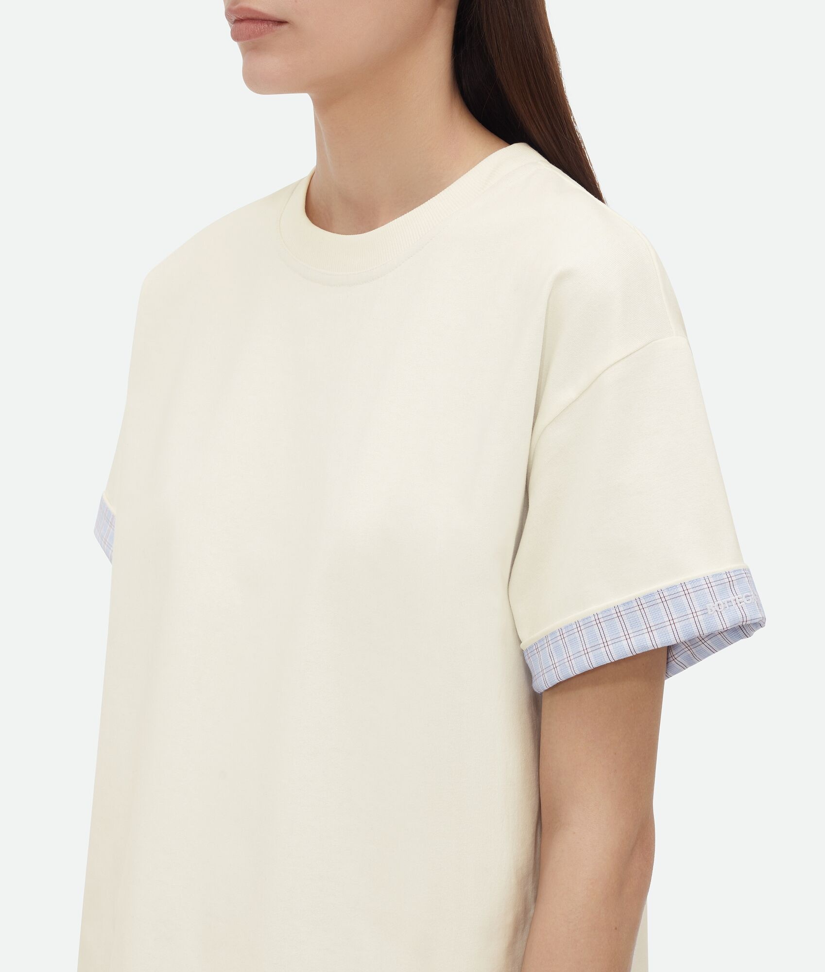 Double Layer Cotton Check T-Shirt - 4