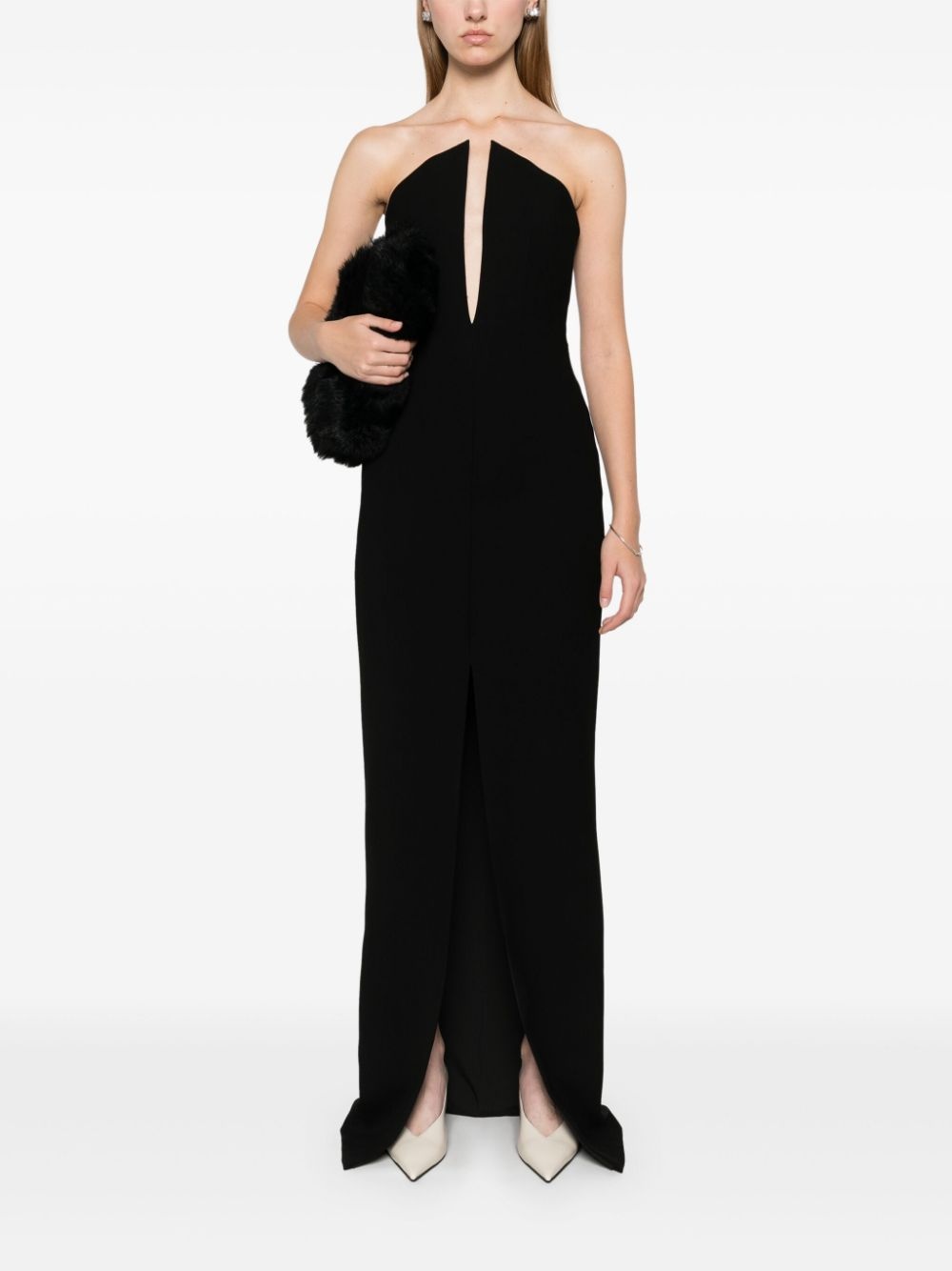 spike-neckline gown - 2