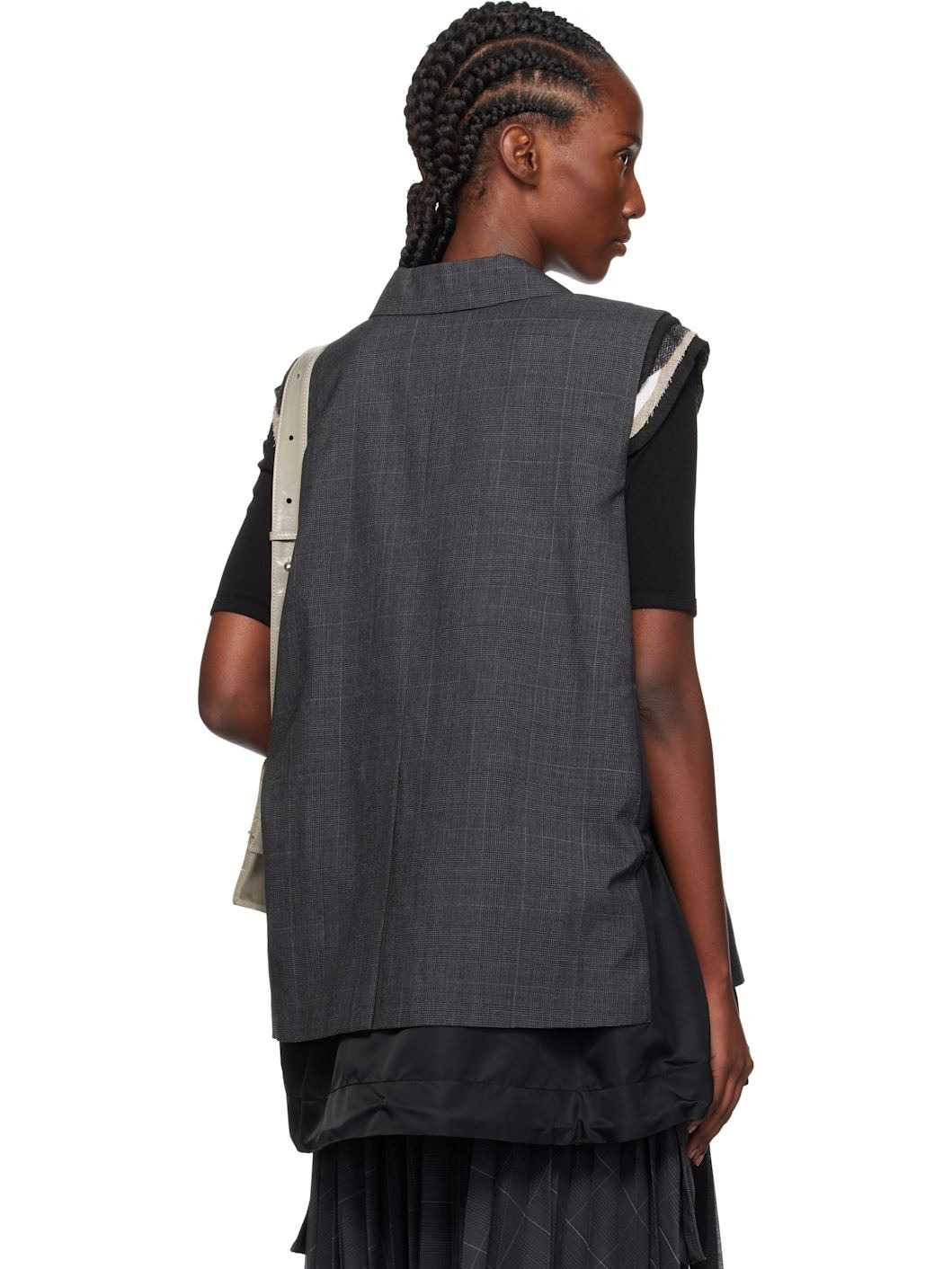 Gray Glen Check Vest - 3