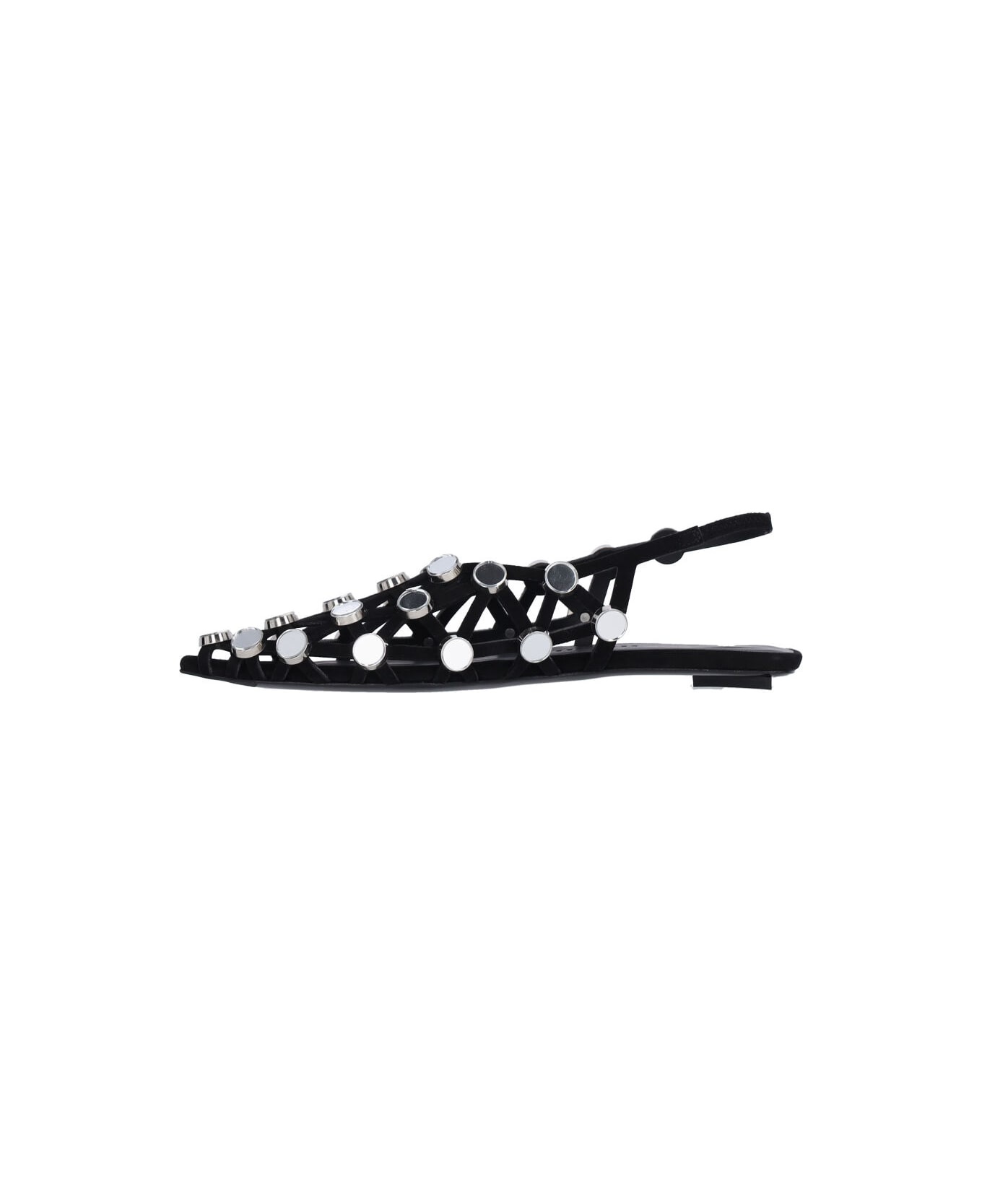 Slingback Ballet Flats With 'grid' Studs - 3