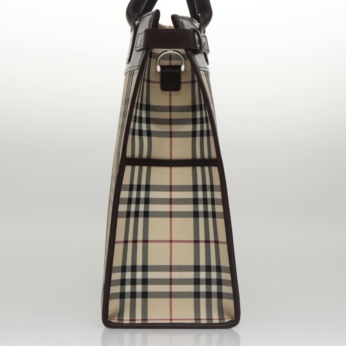 Burberry Nova Check Hand Bag Canvas Beige - 4