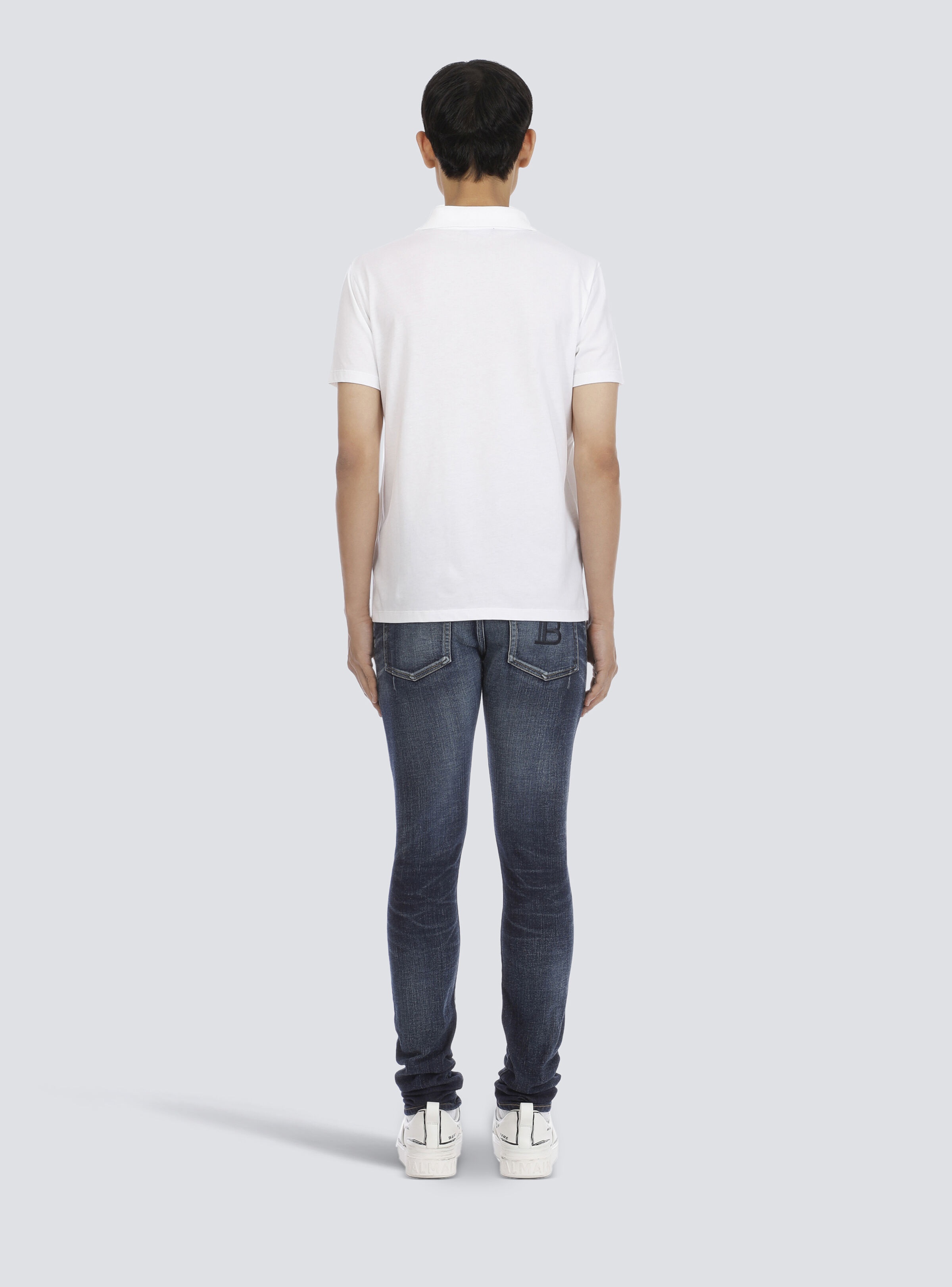 Balmain logo polo shirt in eco-responsible cotton - 4