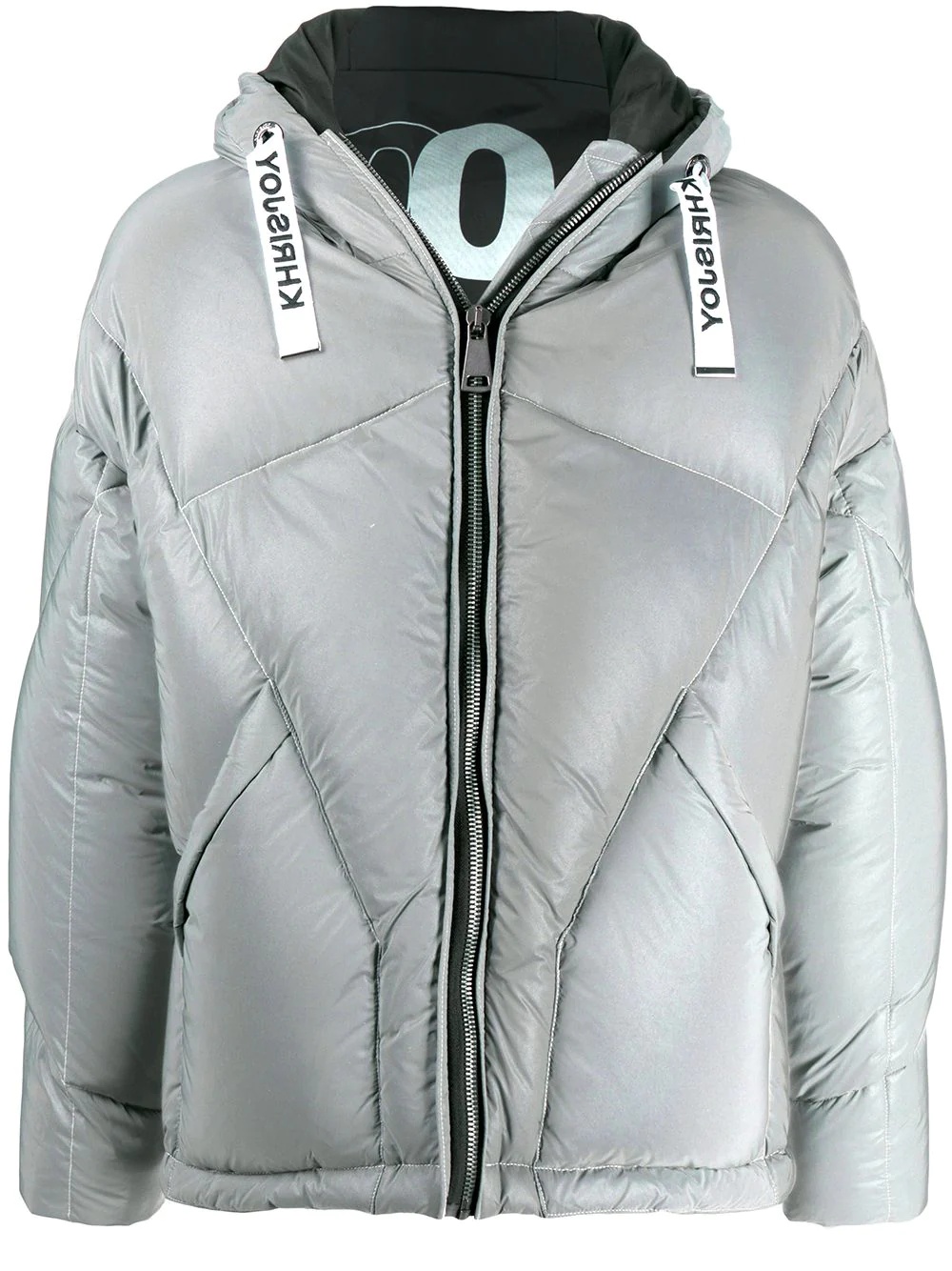 drawstring hooded down jacket - 1