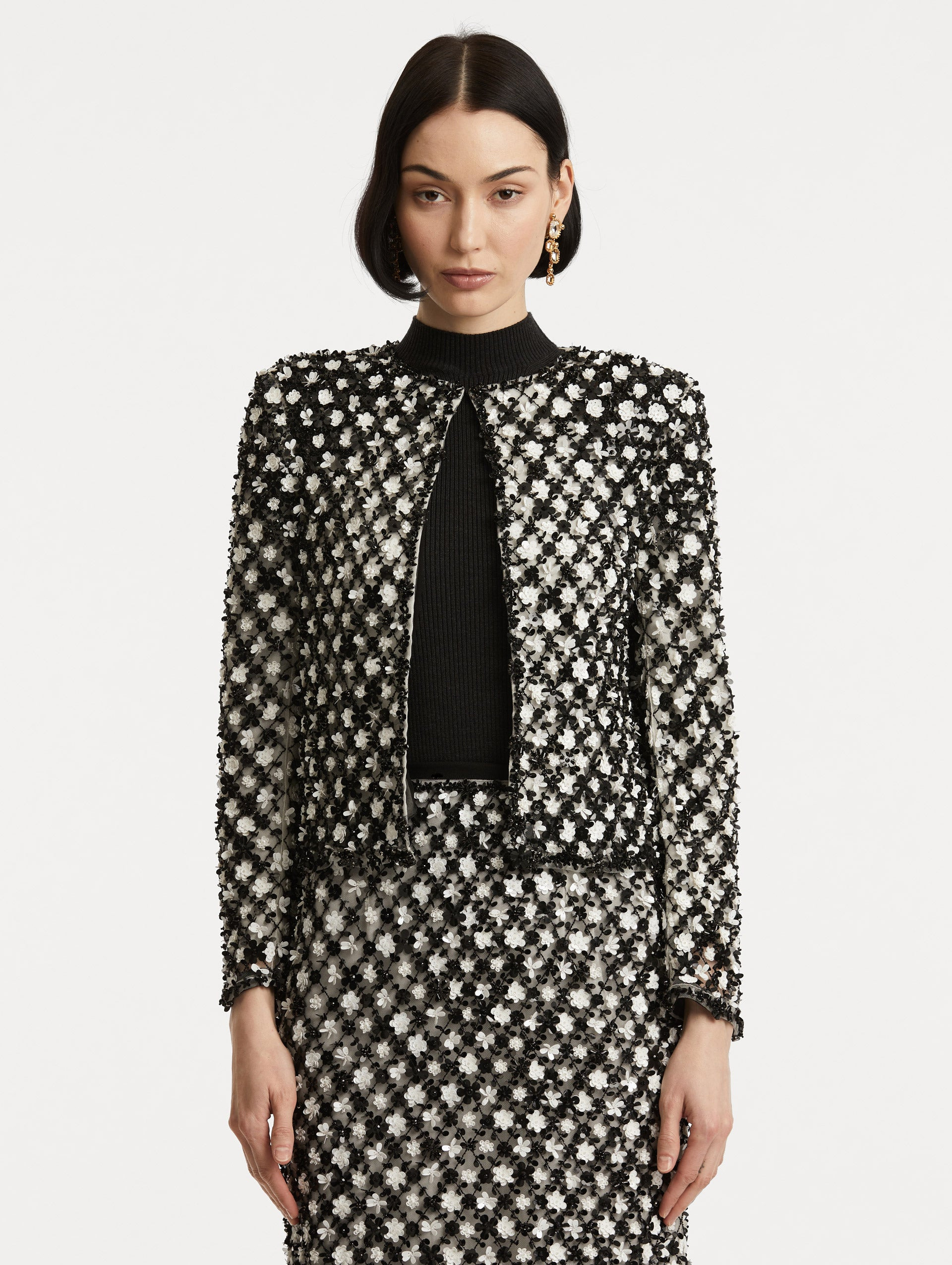 SEQUIN FLORET EMBROIDERED JACKET - 2