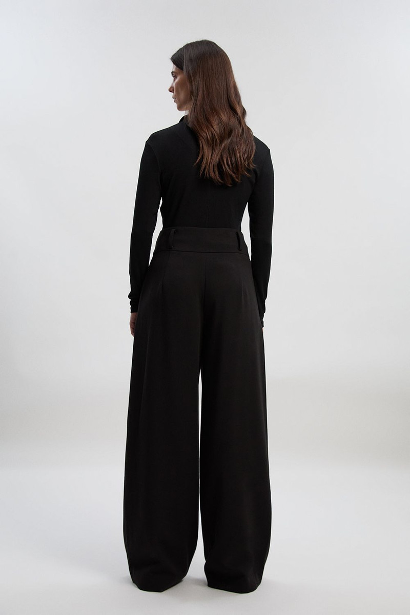 Tall Compact Stretch Essential Tailored Wide Leg Trouser 5