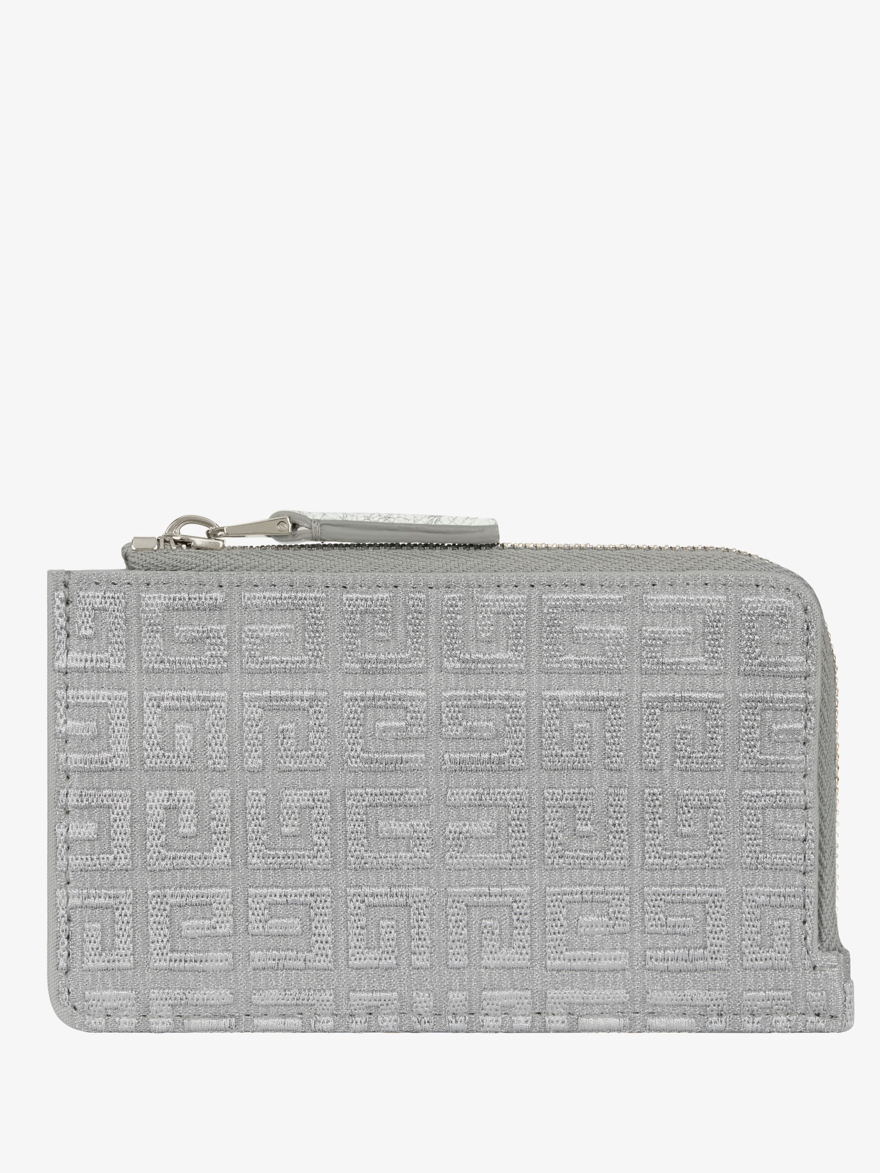 GIV CUT ZIPPED CARD HOLDER IN 4G EMBROIDERED CANVAS - 3