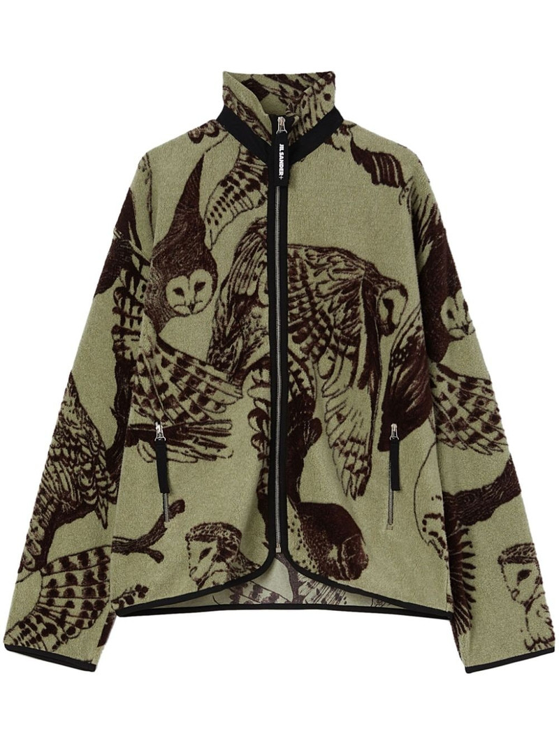 patterned-jacquard zip-up sweatshirt 1