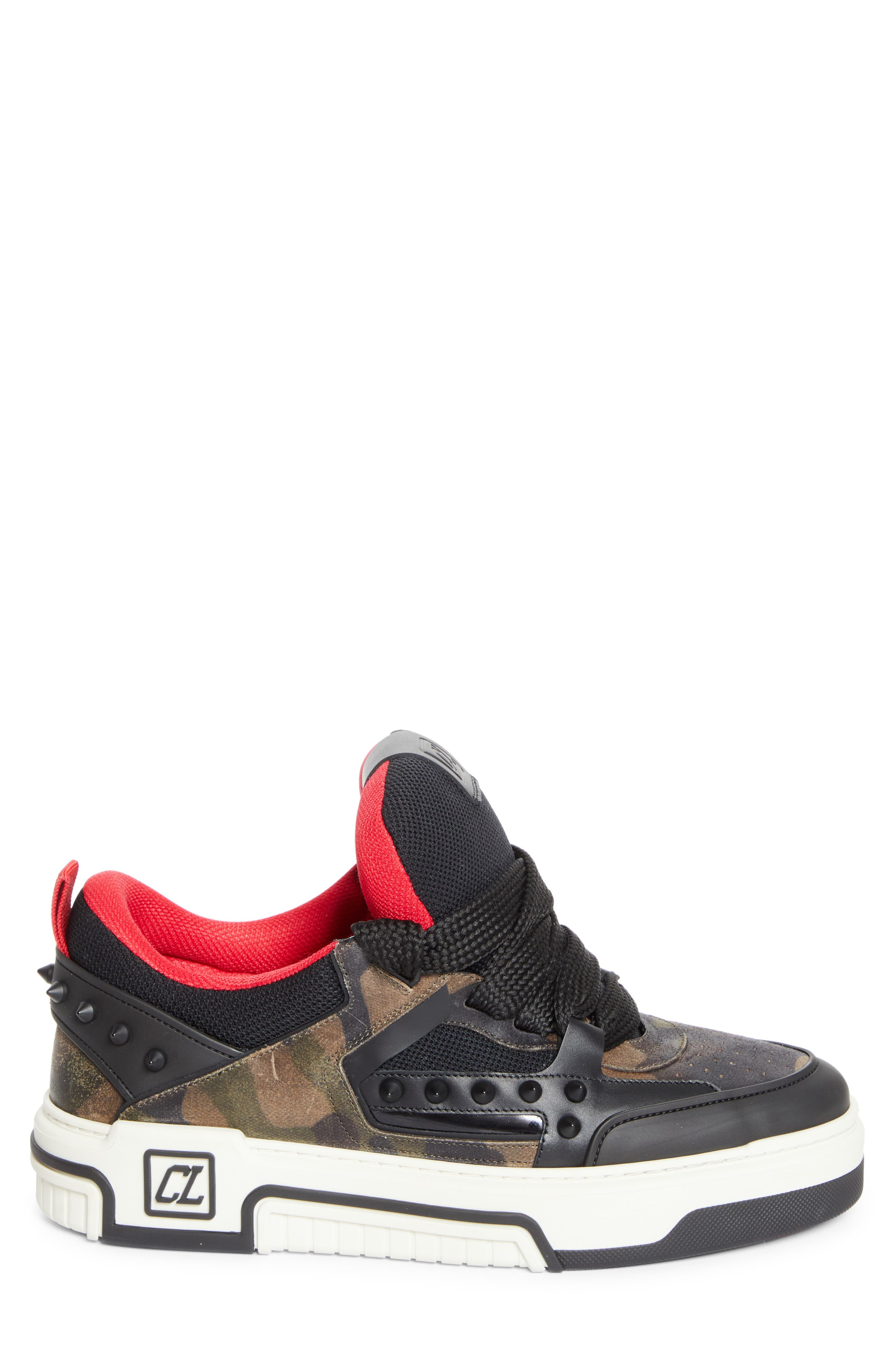 Christian Louboutin Astroskate Mixed Media Sneaker in Cafe Green/Black at Nordstrom - 3