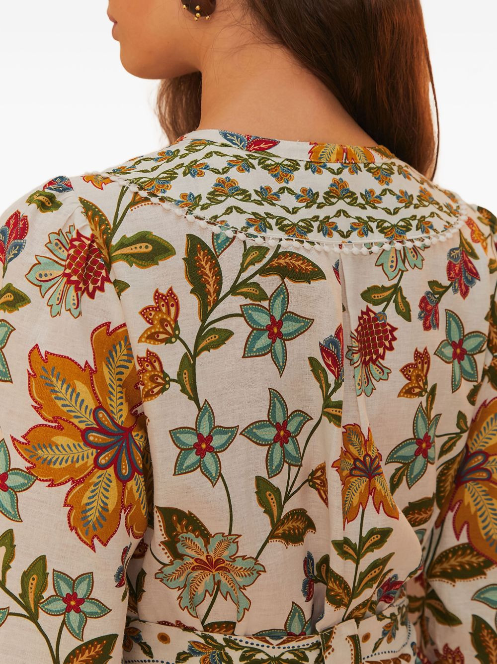 floral-print belted playsuit - 3