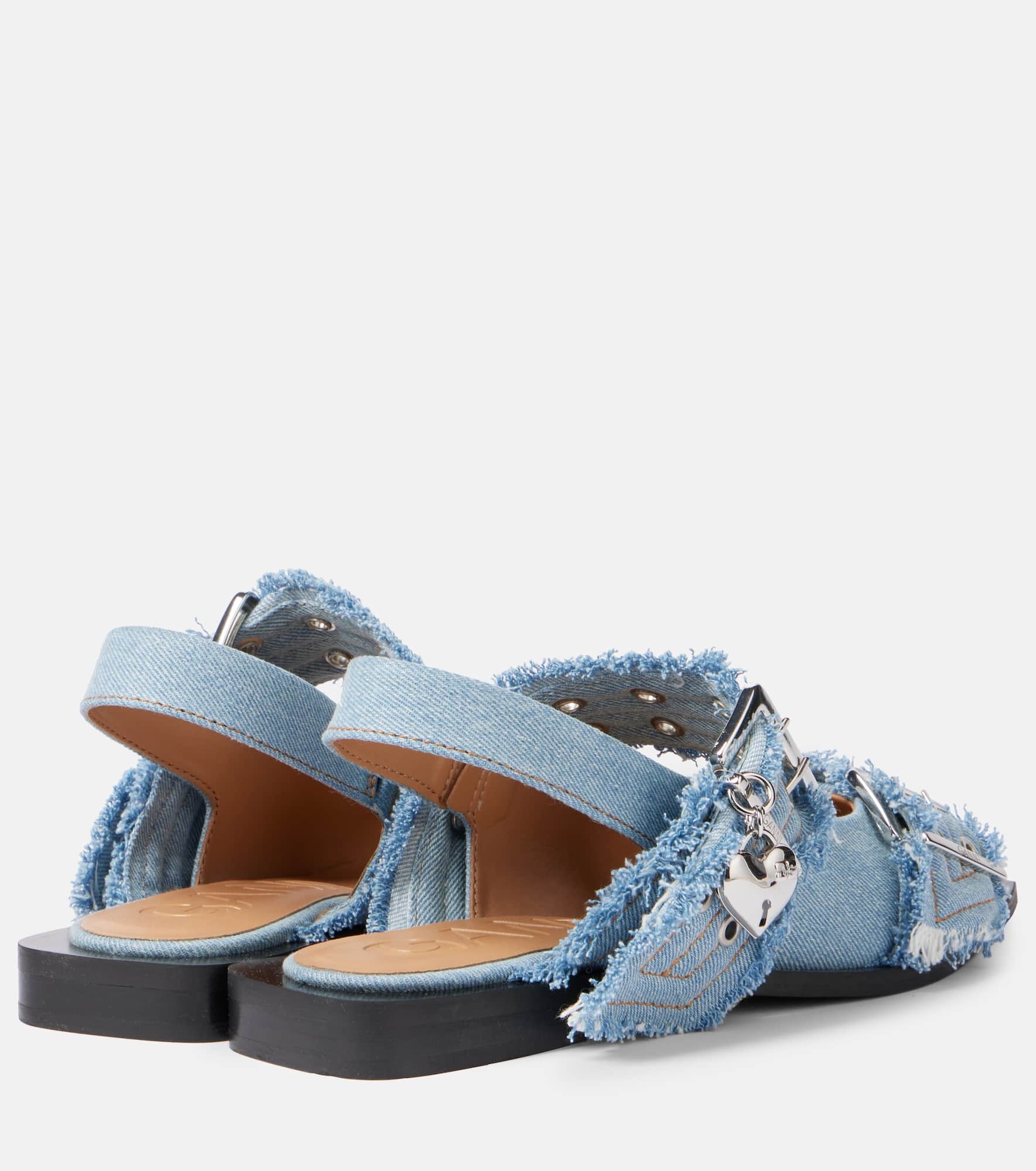 Feminine Buckle denim ballet flats - 2
