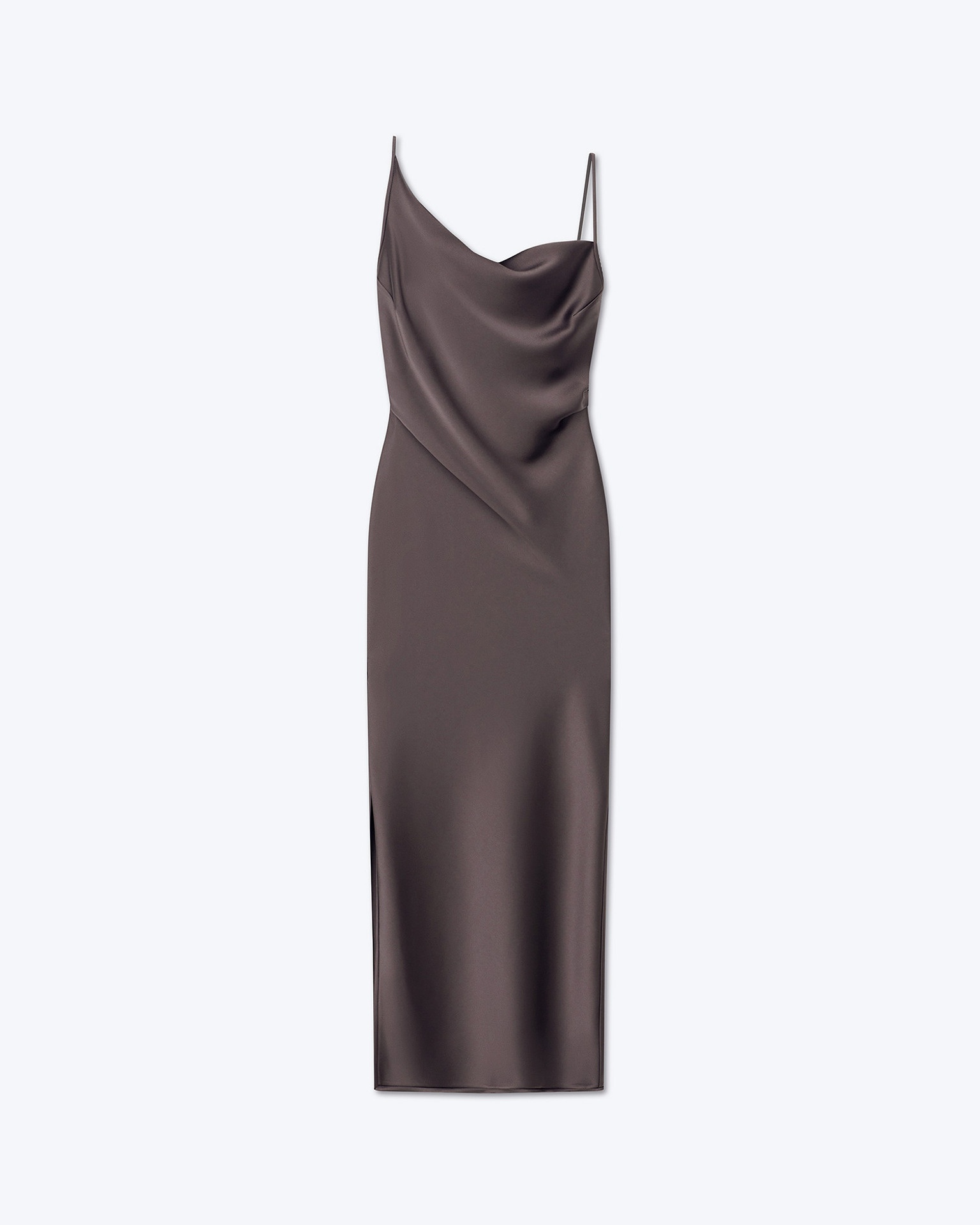 LENNIE - Slip satin midi dress - Coffee bean - 1