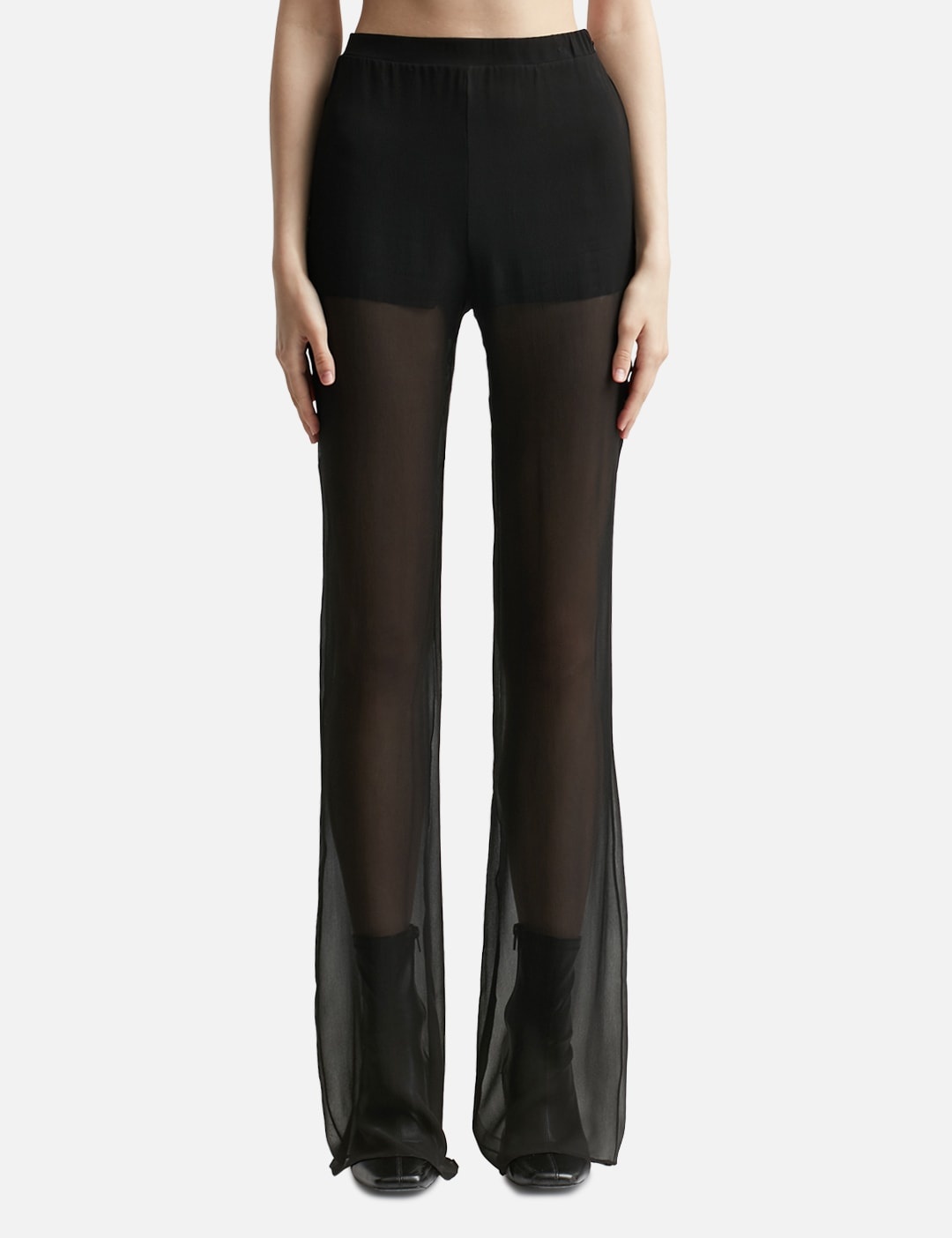 FLARED SHEER TAILORED TROUSERS - 1