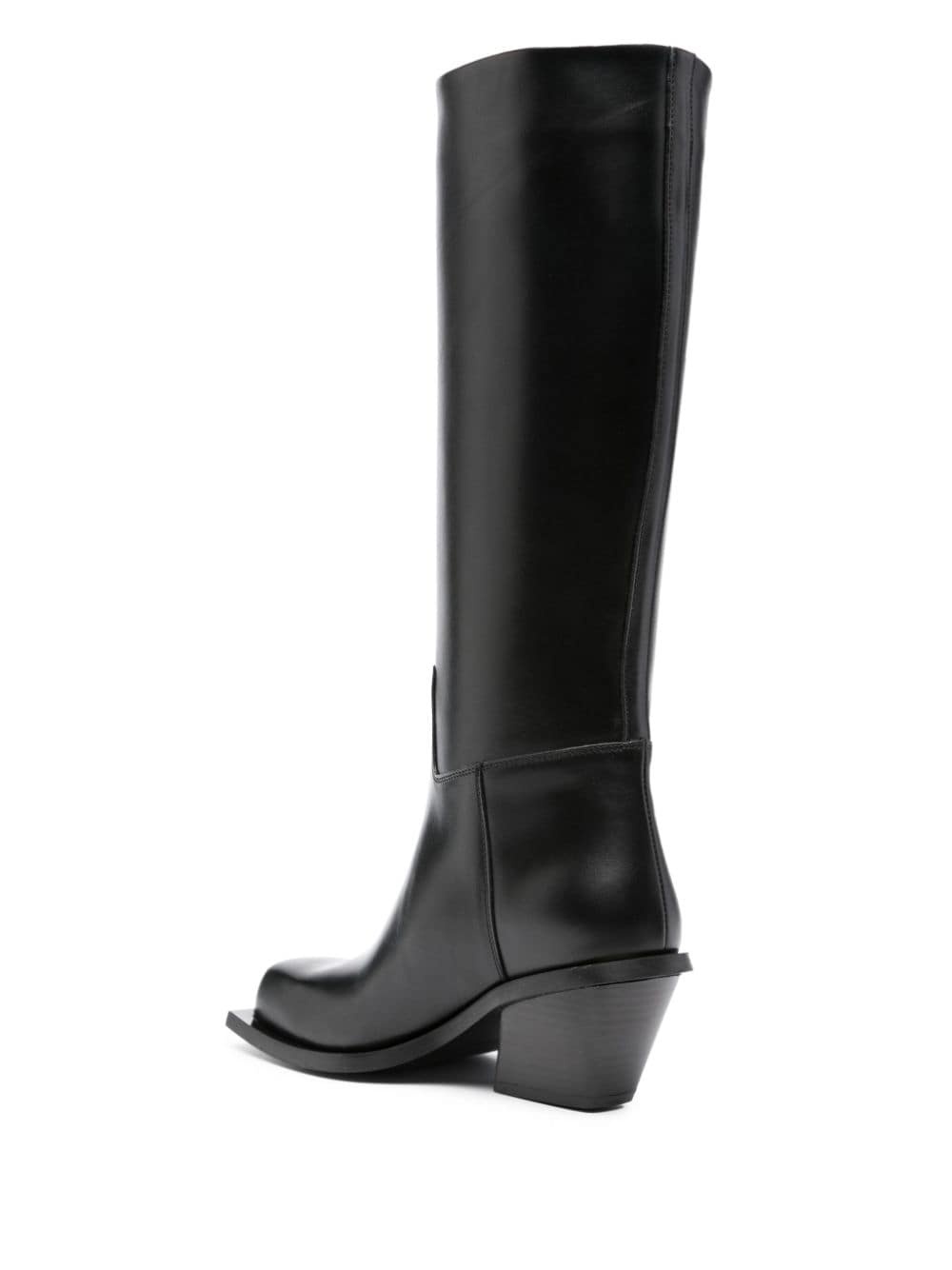 square-toe leather boots - 3