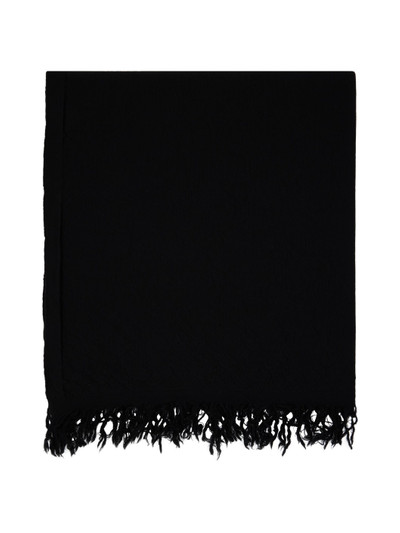 Rick Owens Black Knit Blanket Scarf outlook