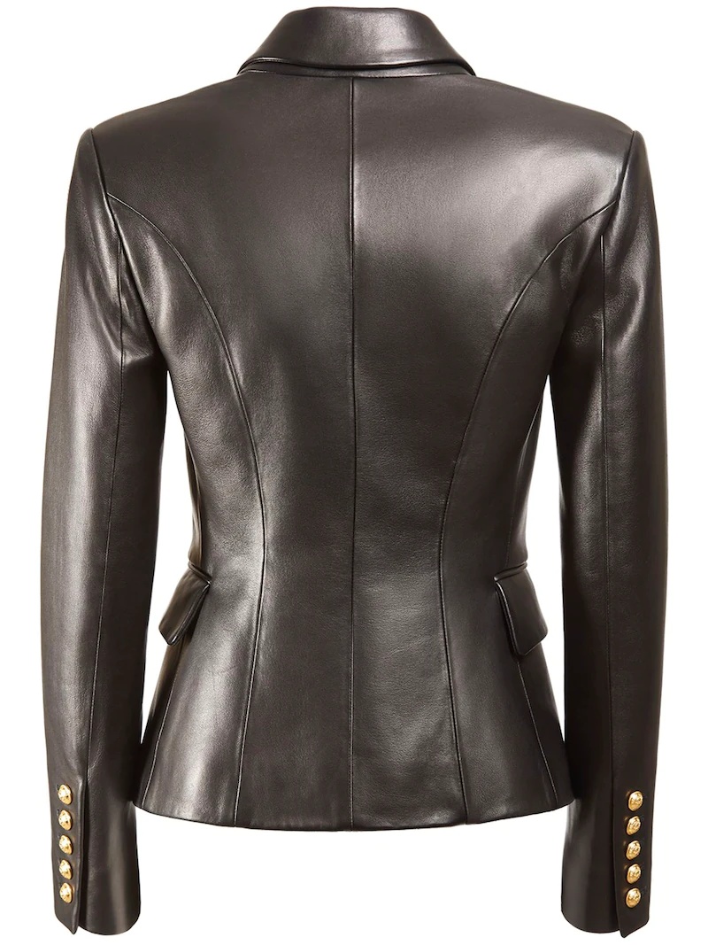 DOUBLE BREASTED LEATHER JACKET - 5