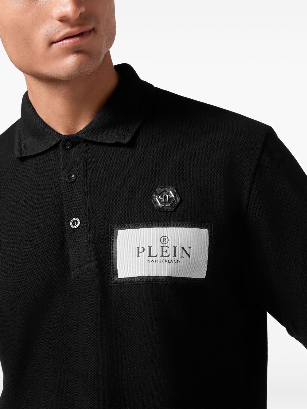logo-patch polo shirt - 5