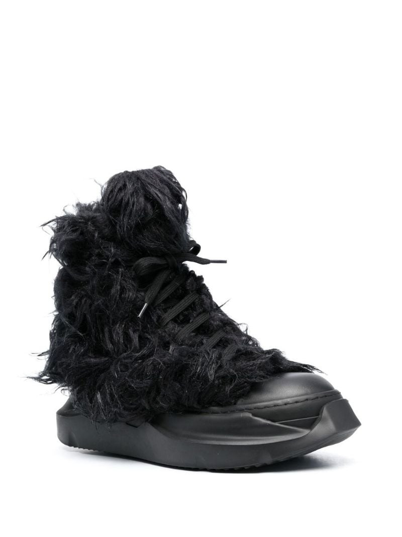 Rick Owens DRKSHDW Abstract faux-fur side-zip sneakers outlook