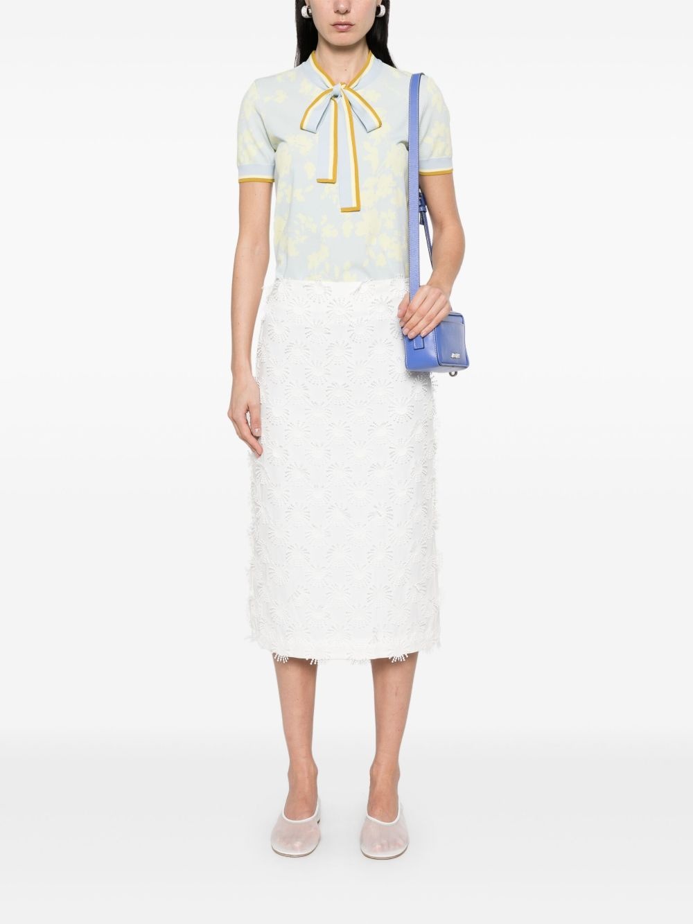 appliqué-detail midi skirt - 2