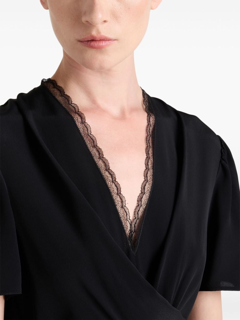 V-neck short-sleeve midi dress - 5