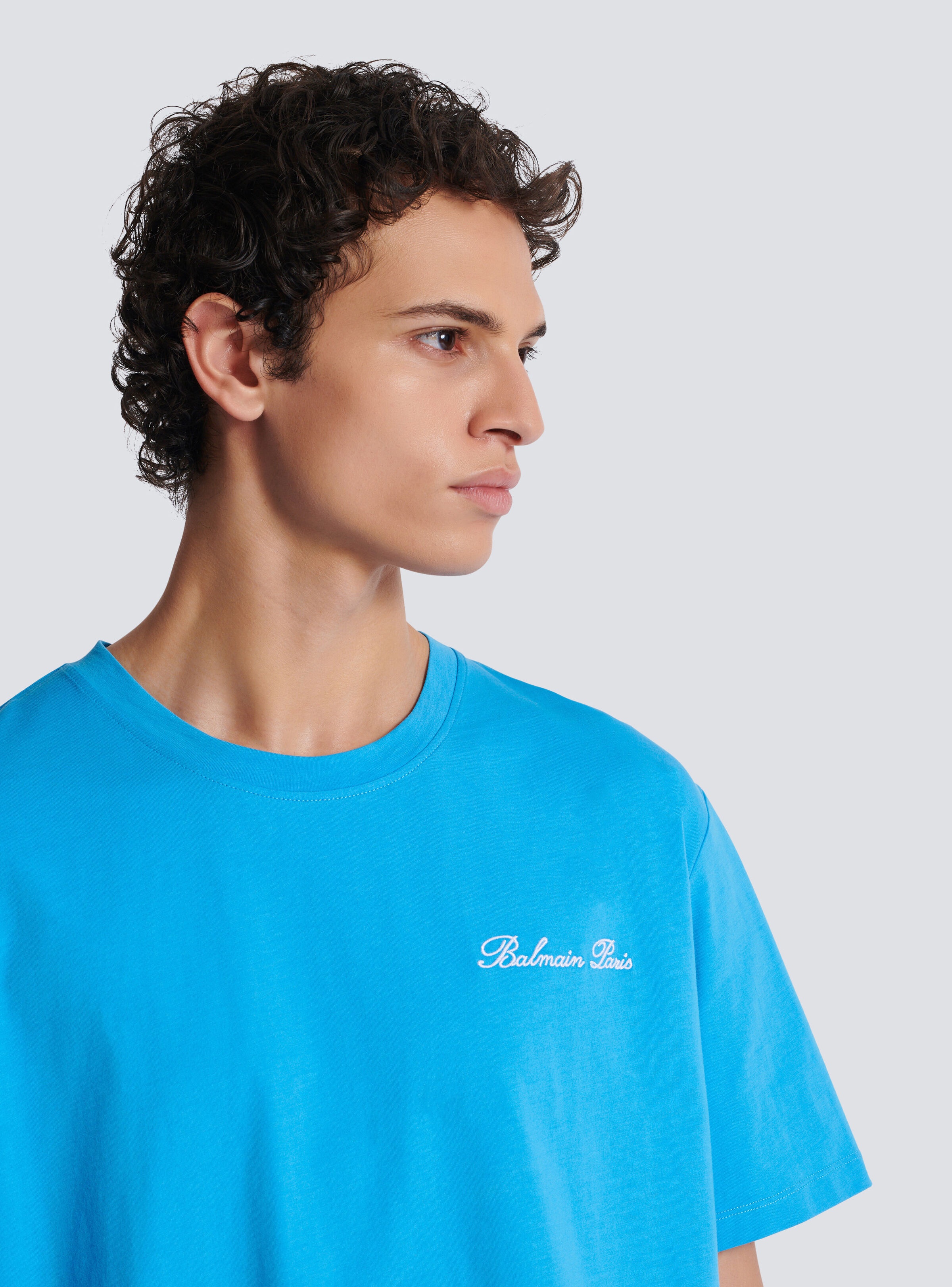 Relaxed T-shirt with Balmain Signature embroidery - 7
