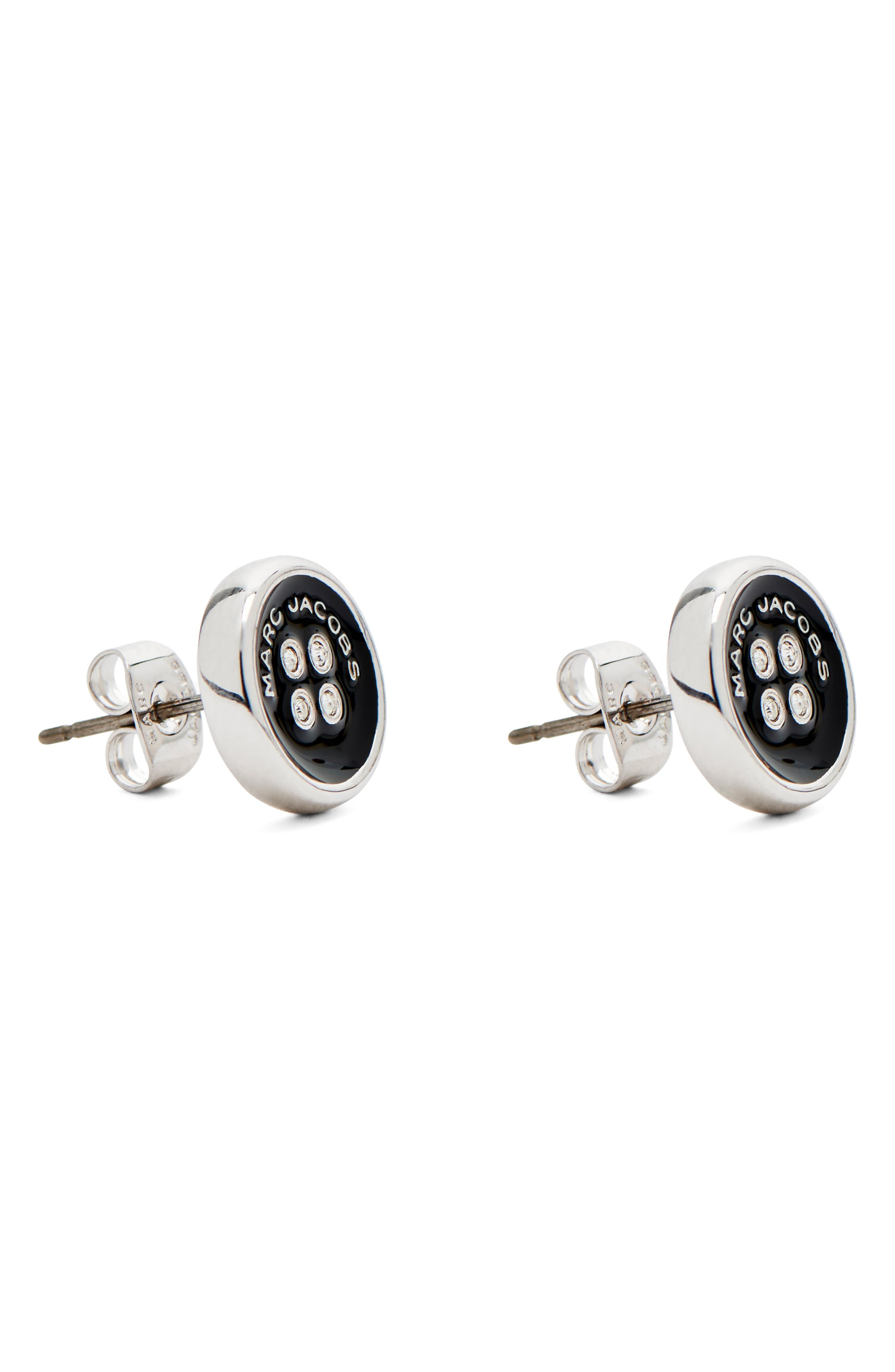 Marc Jacobs The Button Stud Earrings in Silver/black at Nordstrom - 3