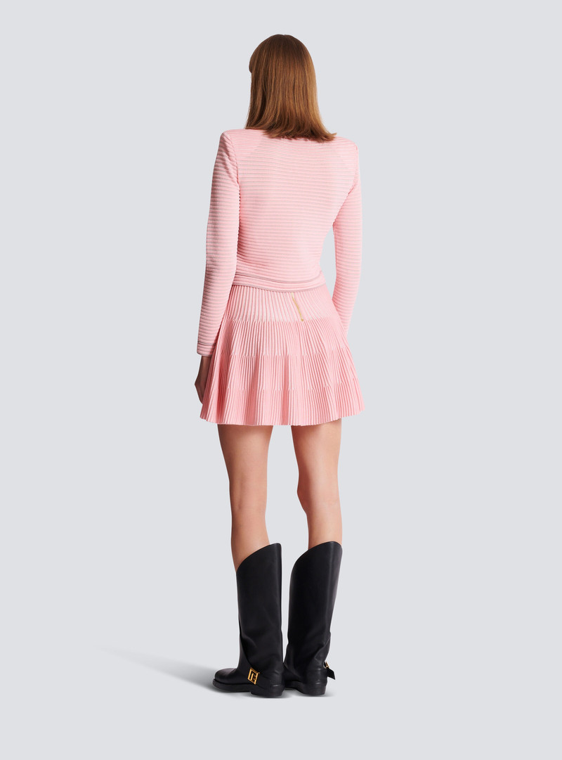 Long-sleeved textured knit cardigan 4