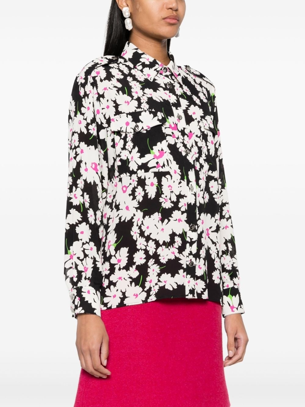 floral-print button-fastening shirt - 3