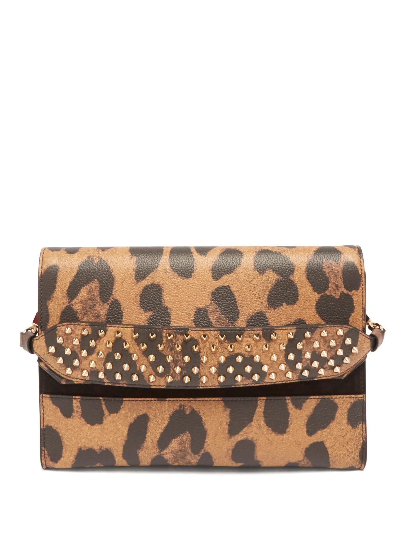 Loubiblues leopard-print leather clutch bag - 1