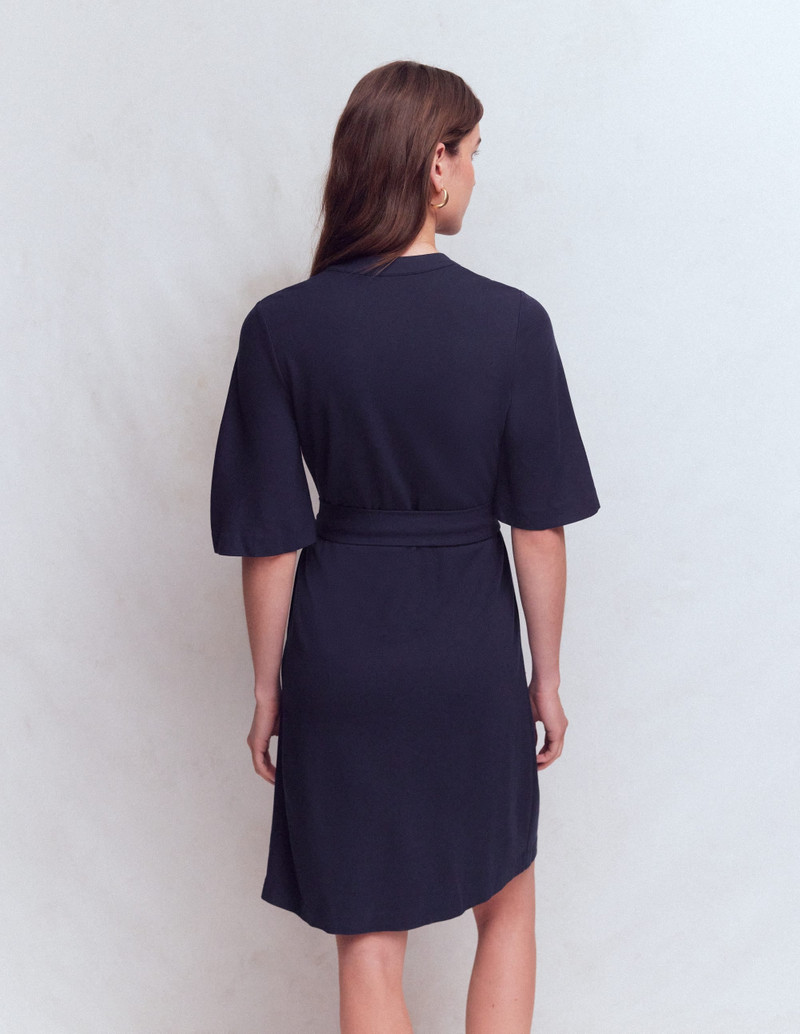 Front Pocket Ponte Dress-Navy 4
