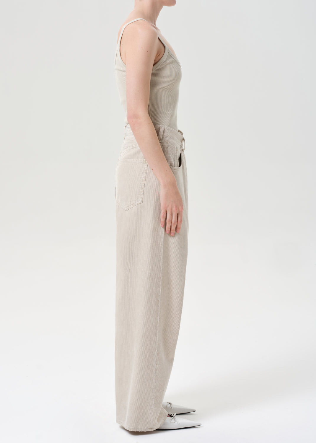 VANA FOLD JEAN (CORDUROY) IN RICE GRASS - 4
