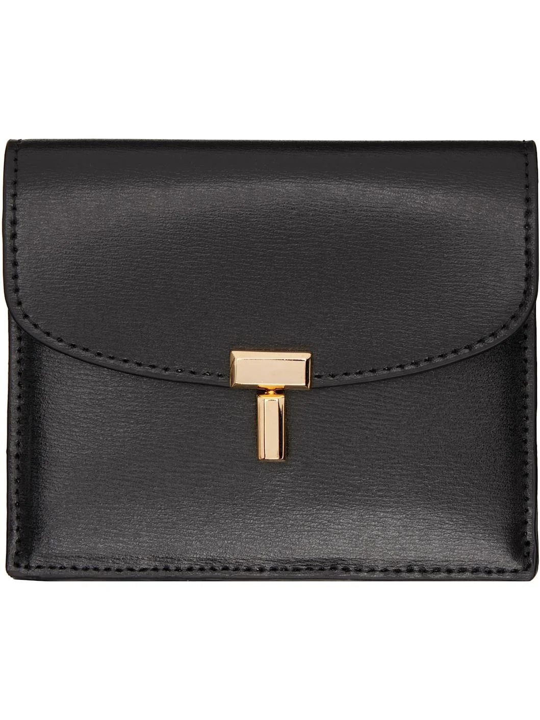 Black T-Lock Leather Card Holder - 1