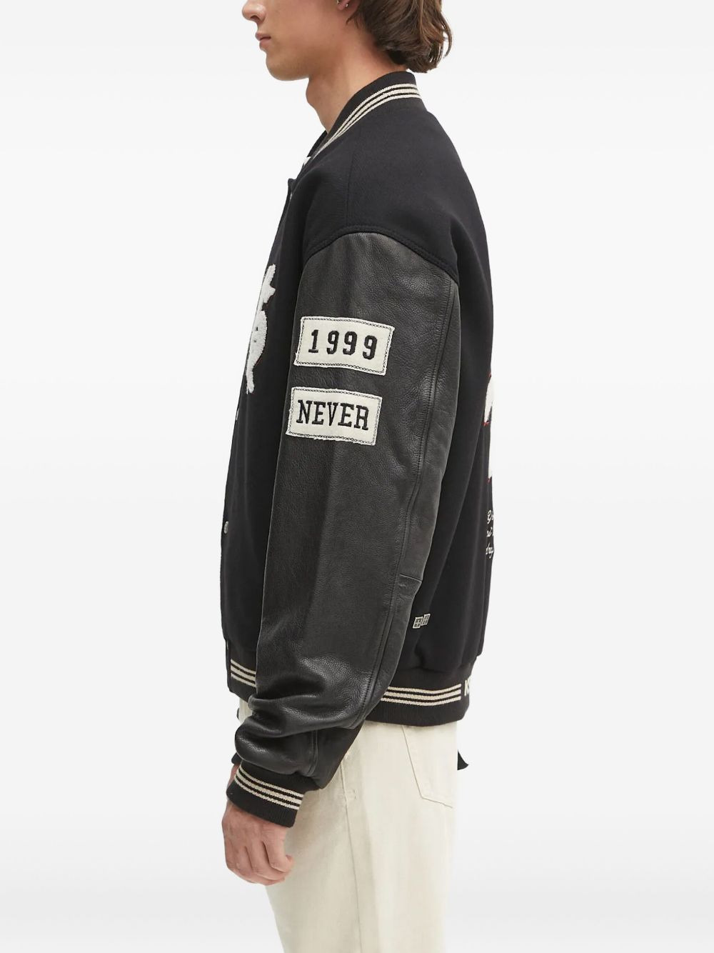 embroidered varsity jacket - 3