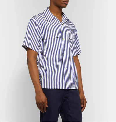 Chimala Camp-Collar Striped Matte-Satin Shirt outlook