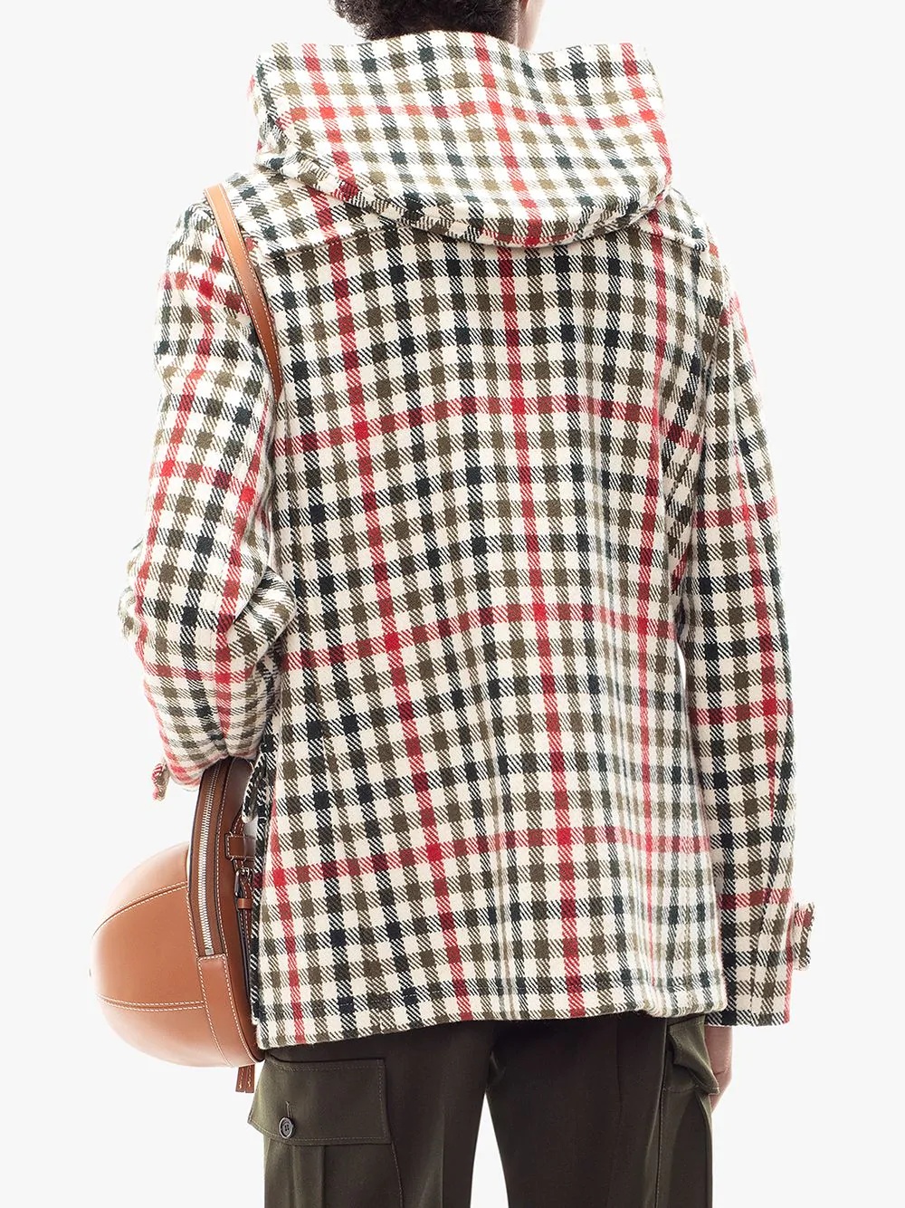 checked duffle coat - 4