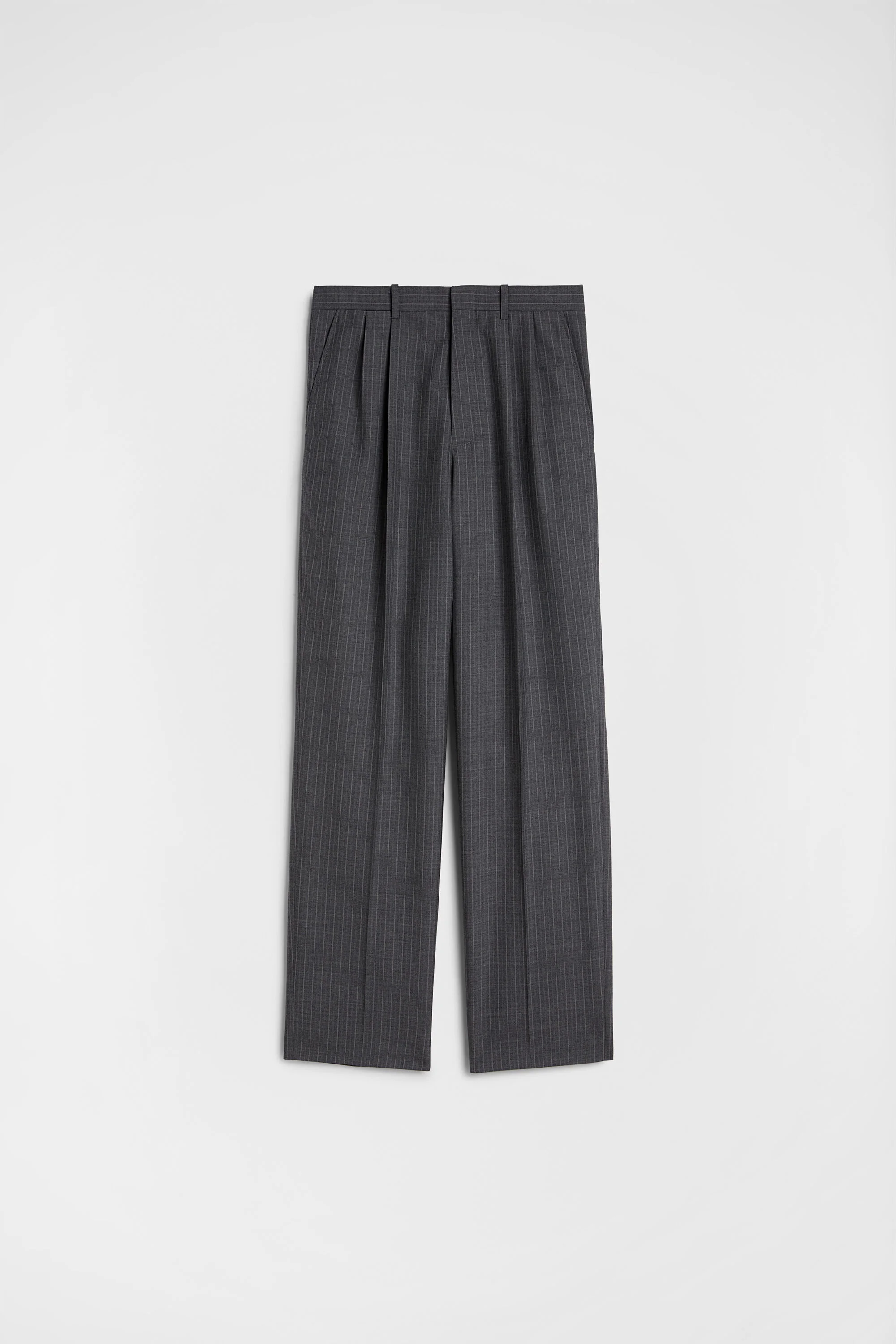 Wool Pinstripe Trousers - 1
