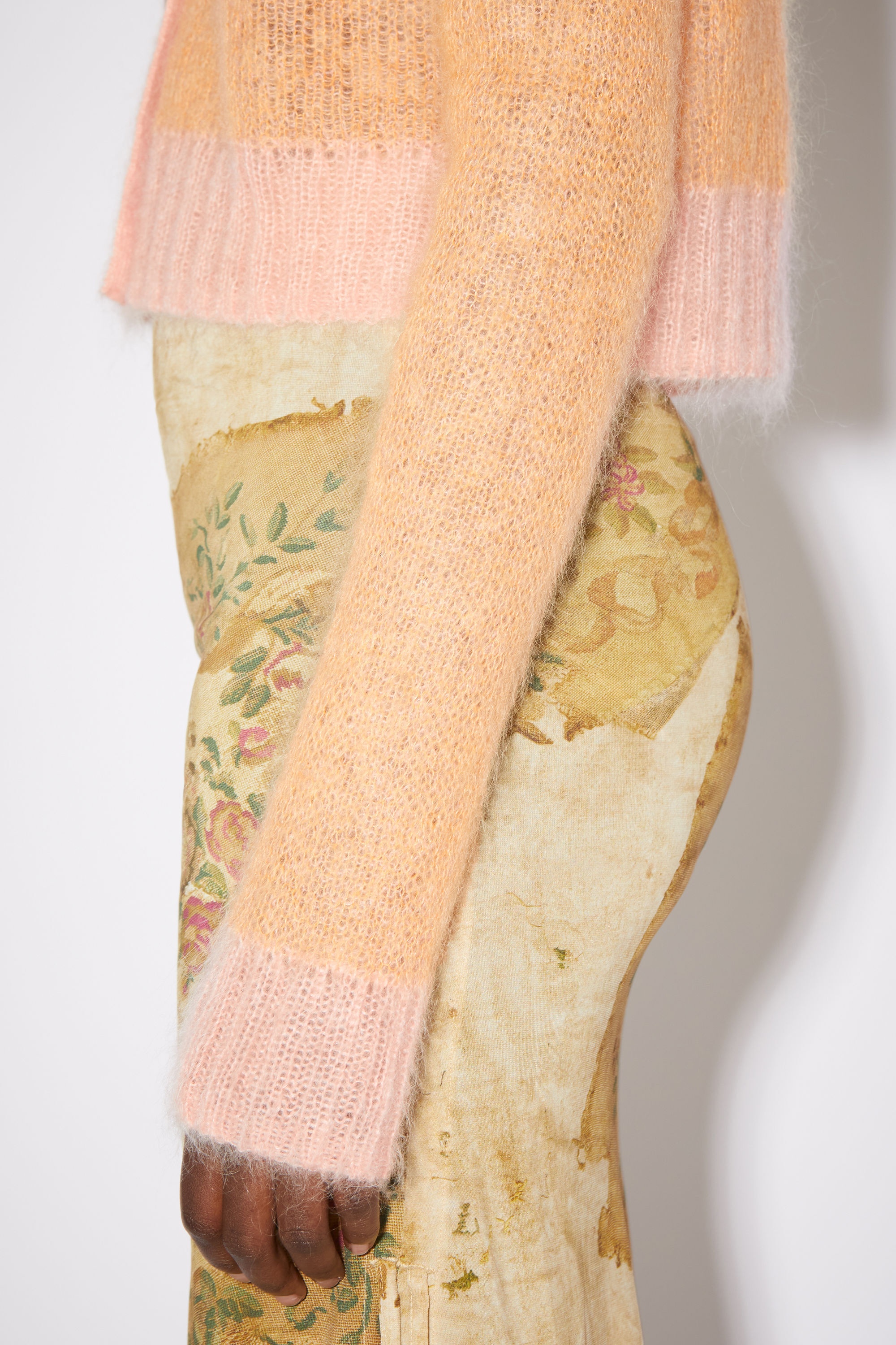 Cropped cardigan - Apricot orange - 4