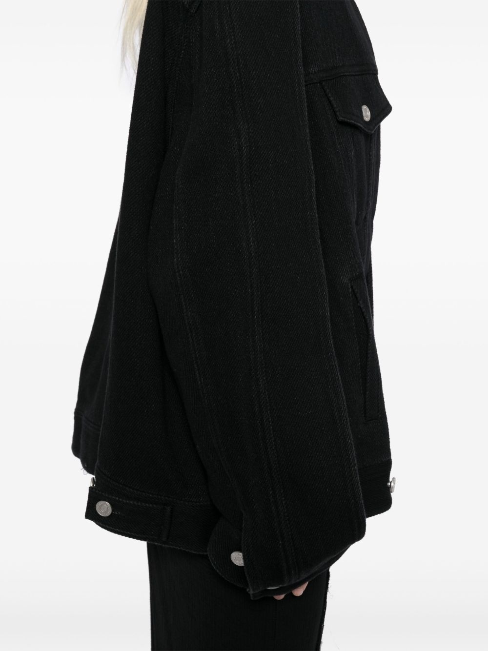 asymmetric collar denim jacket - 5